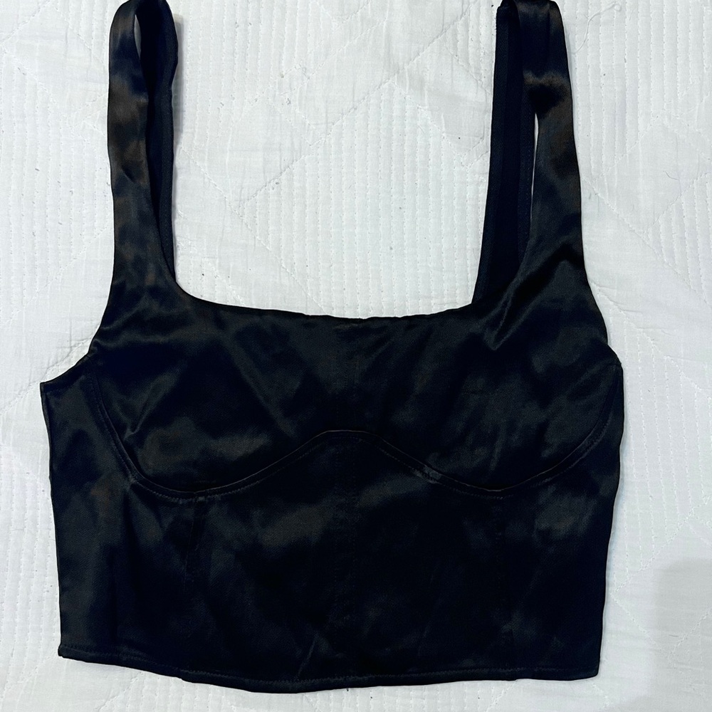 ZARA Black felt top - Picture 3 of 3